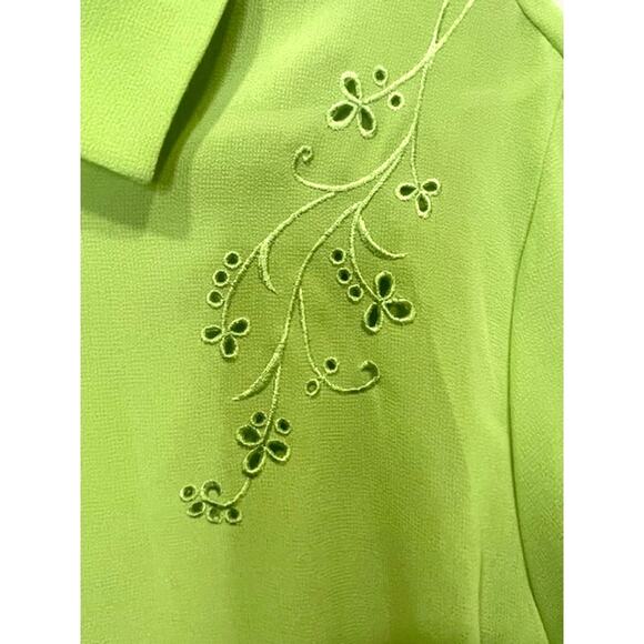 Studio I Vintage Style 2-Peice Lime Green Dress Lightweight Women's Sz 18 - Picture 5 of 10